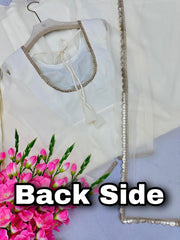 Beautiful White Georgette Anarkali With Fancy Lace Gown