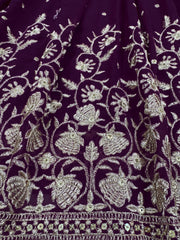 Beautiful Purple Colour Georgette Thread With Sequence Work Gown