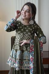 Party-wear Chinon Silk Sequence Embroidery Work Suit