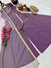 Designer Roman Simmer Silk Sequence Embroidery Work Sharara