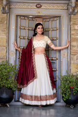 Beautiful Tradition & Timeless Vichitra Silk Zari Weaving Work Half Saree
