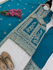 Partywere Chionon Silk Sequence Embroidery Work Salwar Suit