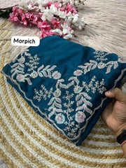 Beautiful Rangoli Silk C-Pallu Coding Sequence Work Saree