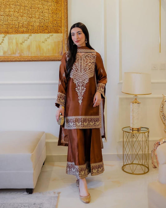 Party-wear Crepe Designer Sharara Suit