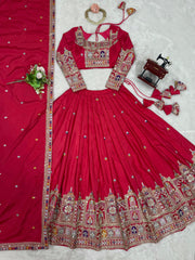 Beautiful Natural Crep Silk Coding Dori With Thread & Sequence Work Lehenga Choli