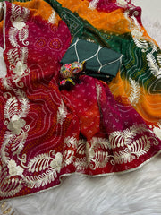 Beautiful Soft Georgette Bandhej Saree