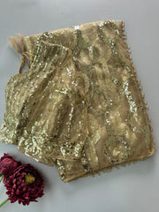 Bollywood Blockbuster Sequence Designer Sequins Embroidery Work Saree