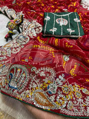 Beautiful Georgette Bandhej Saree