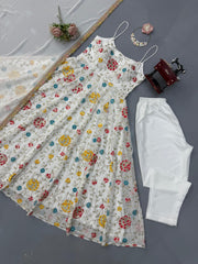 Elegant Georgette Thread With Sequence Wrok Anarkali Gown