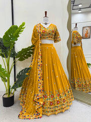 Beautiful Georgette Thread With Sequence Work Lehenga Choli
