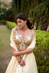 Classic Chanda Silk Plain With Sequins & Thread Embroidery Work Belt Lehenga Choli