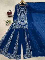 Partywear Designer Georgette Thread With Sequence Work Sharara