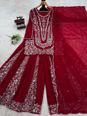 Partywear Designer Georgette Thread With Sequence Work Sharara