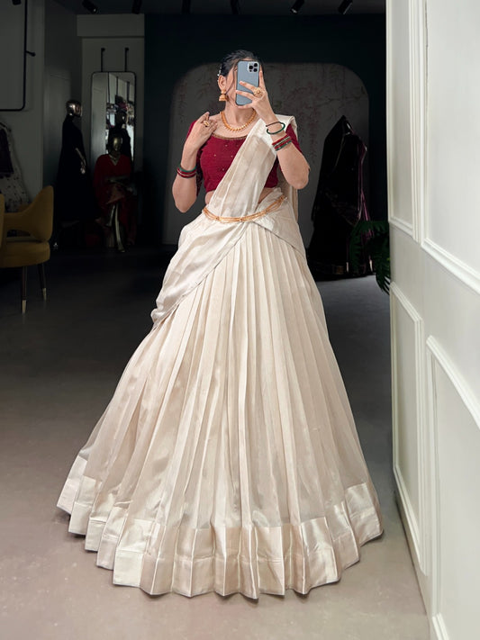South Indian Traditional  Pattu Lehenga Half Saree