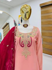 Party-wear Georgette Coding Sequence & Embroidery Work Suit