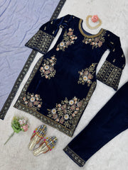 Winter Special Viscose Velvet Sequence Work Salwar Suit