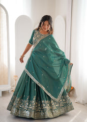 Beautiful Wedding Special Simmer Silk Thread With Sequence Work Lehenga Choli