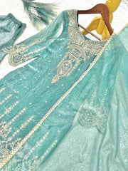 Fancy Designer Fendy Silk Embroidery Sequence Coding Work Suit