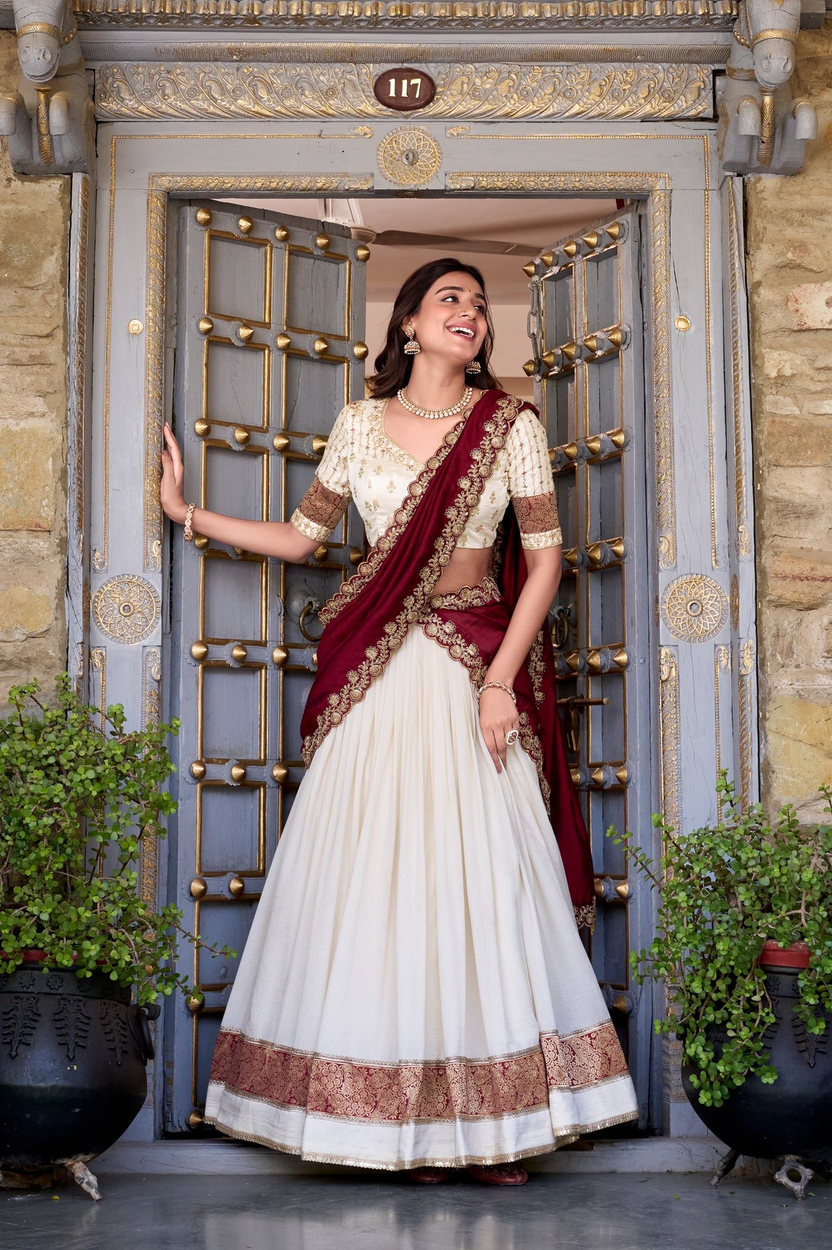 Beautiful Tradition & Timeless Vichitra Silk Zari Weaving Work Half Saree