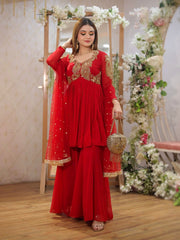 Party-wear Georgette Embroidery Sequence Work Sharara