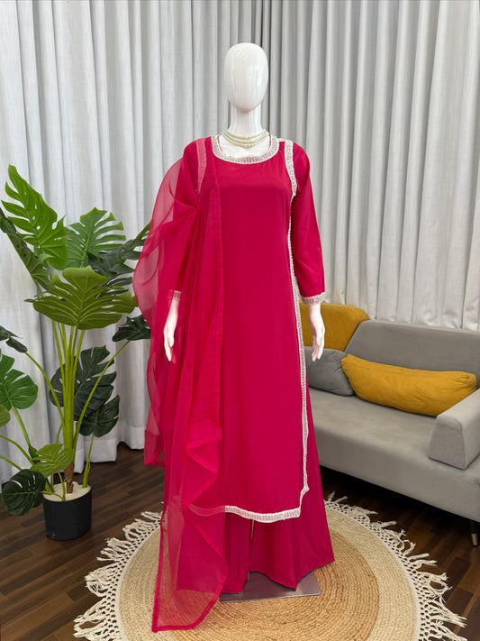 Eid Special Natural Crepe Breats Work Lace Border Suit