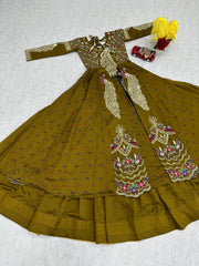 Festival Special Pure Vichitra Thread & Sequence Work Crop Top