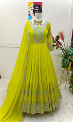 Party-wear Georgette Designer Sequence Embroidery Work Gown
