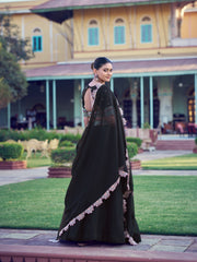 Beautiful Black Aurum Georgette Thread & Sequins Embroidery Work Lehenga Choli