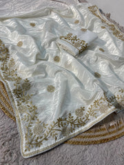 Beautiful Soft Shine Coding Sequence & Butti Work Saree