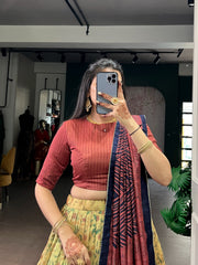Beautiful Vichitra Silk Printed Lehenga Choli