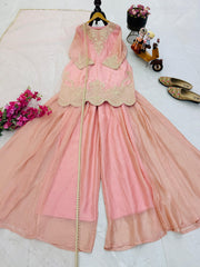 Designer Fandy Silk Embroidery Sequence Work Suit