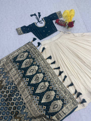 Wedding Special Pure Simmer Silk Lehenga Saree