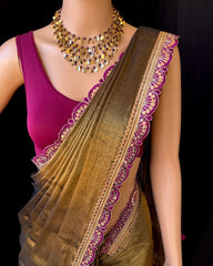 Beautiful Festive Special Cotton Tissue Silk Saree