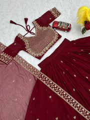 Beautiful Georgette Embroidery Thread & Sequence Work Lehenga Choli