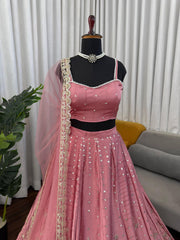 Beautiful Designer Japan Satin Coding Dori With Sequence Work Lehenga Choli