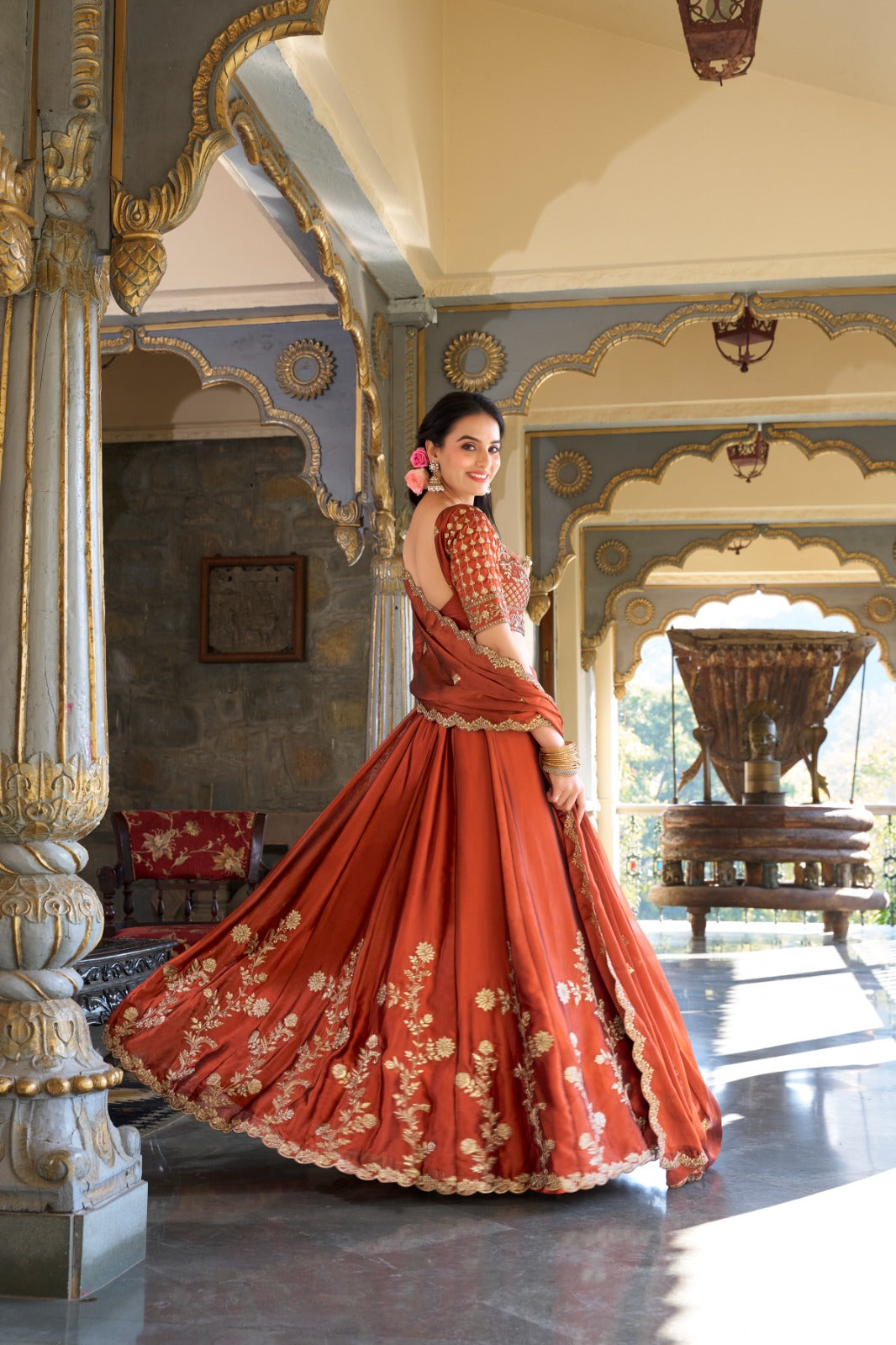 Beautiful Rangoli Silk Sequence and Thread Embroidery Work Lehenga Choli