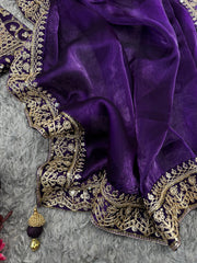 Bollywood Celebrity Jimmy Choo Sequence Work Saree