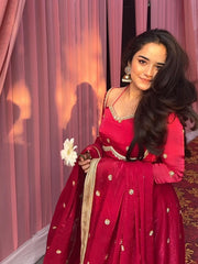 Beautiful Pink Fendy Silk Thread With Sequence Gown