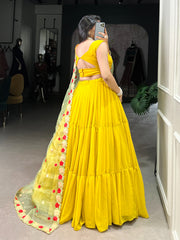 Beautiful  Yellow Georgette Lehenga Choli