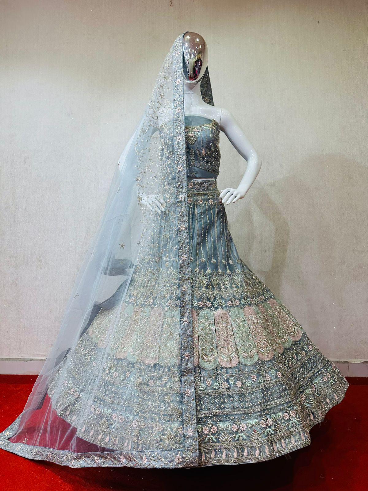 Heavy Multi Work Zarkan Work Bridal Lehenga Choli