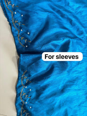 Beautiful Pure Soft Chinon Peding Handwork Border Saree