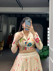 Beautiful Tasar Silk Floral Printed Co-ord Set