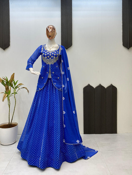 Beautiful Georgette Printed Big Fliar Lehenga Choli