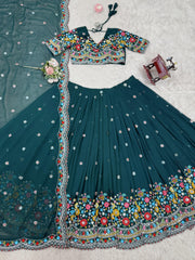 Beautiful Georgette Thread With Sequence Work Lehenga Choli