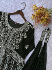 Wedding Special Georgette Embroidery & Sequence Work Top With Palazzo
