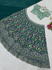 Trending Faux Georgette Thread With Sequence Work Lahenga Choli
