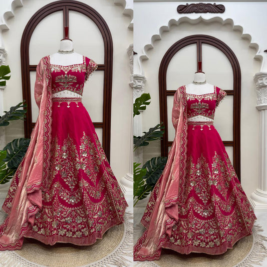 Festival Special Chanderi Silk Thread With Sequence & Cutwork Lehenga Choli