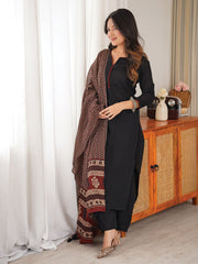 Beautiful Rayon Silk Kurti & Pant With Digital Printed Dupatta