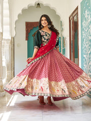 South Indian Style Embroidery Work Lehenga Choli