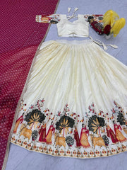 Festival Special Dola Silk Foil Work With Mill Printed Lehenga Choli